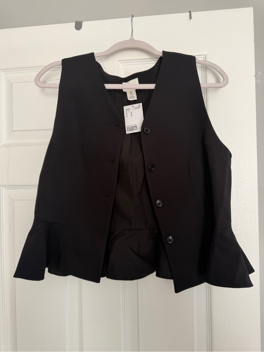 H&M Black Sleeveless Peplum Vest